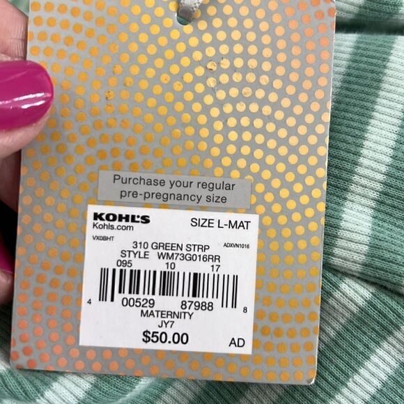 A:Glow Green Striped Dress Large NWT - Picture 6 of 6